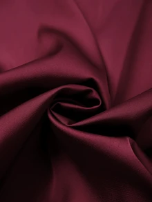 SHEIN Women's Satin Round Neck Long Sleeve Top Side Ruched Lace Trim Asymmetrical Hem Burgundy Elegant Going Out Fall Blouse - Burgundy - View 8
