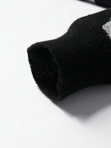 NEOSTRIT 男士秋冬休閒字母圖案開襟羊毛衫 - 黑色 - 查看 4