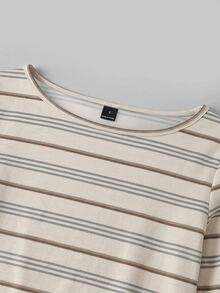 Tseoso 休閒極簡風 95% 棉 3/4 袖 T-shirt，優雅多色條紋，適合春夏秋四季穿搭，適用日常通勤、約會、派對、秋冬夏季、聖誕節、新年、感恩節、婚禮、海灘、畢業典禮，時尚百搭 - 彩色 - 查看 8