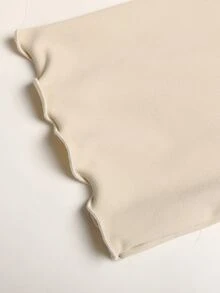 SHEIN 兒童青少年女孩優雅奶油色不對稱單肩長袖洋裝 秋冬長袖洋裝 典雅派對款 - 杏色 - 查看 8