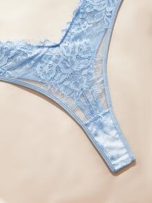 Charlaine Romantic Exquisite Eyelash Lace Sexy Allure Women's Sexy Jumpsuit - Baby Blue - View 5