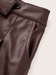 Franclia Women's Solid Color Pleated Casual Fashionable Versatile Shorts - Mocha Brown - View 5