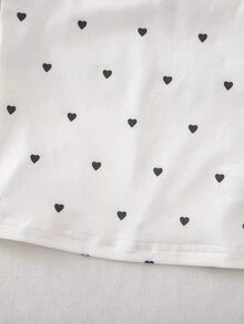 Young Girl Young Girl Knit Solid Color Heart Pattern Camisole Top & Shorts Underwear 4pcs -Piece Set - Multicolor - View 7