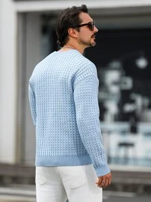 Marcello Vane Men's Plaid Casual Versatile Daily Wear Long Sleeve Sweater - Multicolor - View 2
