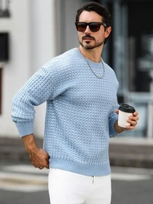 Marcello Vane Men's Plaid Casual Versatile Daily Wear Long Sleeve Sweater - Multicolor - View 5