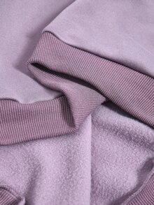 Solea Cove Women's Letter Print Raglan Long Sleeve Drawstring Hooded Sweatshirt - Dusty Purple - View 6