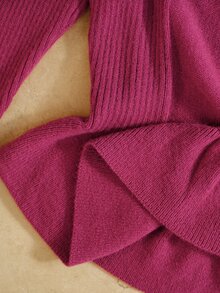 Arave Sweater Kasual Wanita Bahan Polar Fleece, Potongan Slim Fit, Desain Kancing Katak, Cocok untuk Perjalanan Sehari-hari - Purple - View 8