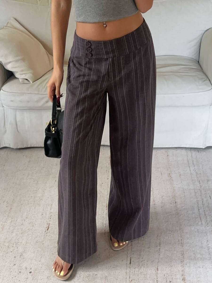 Aloruh Women's Low Waist Casual Retro Satin Versatile Brown Maillard Color Long Skirt - Multicolor - View 1