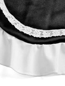Spicy Aura 3pcs Sexy Hollow Out Ruffled Women's Lingerie Set - Black and White - View 9