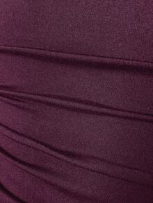 Bitrose Women's Solid Color Ruched Fitted Versatile Casual Short Sleeve T-Shirt - Purple - View 6