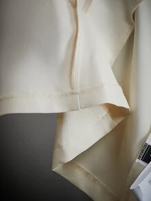 SHEIN ICON Blazer Wanita Warna Polos Berlipit Kasual Serbaguna untuk Perjalanan Harian - Krem - View 11
