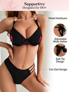 Voyashape Women's Shell Decorated Halter Bikini Set Music Festival Summer Beach - Multicolor - View 8