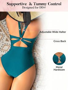 Voyashape Women's One-Piece Swimsuit For Beach Vacation - Teal Blue - View 3