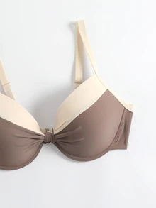 Voyashape 2026 Novo Maiô Feminino DD+, Estilo Resort de Ilha, Top Separado com Nó Contrastante em Mocha, Design Versátil e Casual na Moda, Adequado para Férias de Verão na Praia - Café - Visão 5