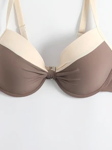 Voyashape 2026 Novo Maiô Feminino DD+, Estilo Resort de Ilha, Top Separado com Nó Contrastante em Mocha, Design Versátil e Casual na Moda, Adequado para Férias de Verão na Praia - Café - Visão 6