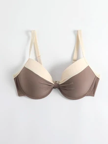 Voyashape 2026 Novo Maiô Feminino DD+, Estilo Resort de Ilha, Top Separado com Nó Contrastante em Mocha, Design Versátil e Casual na Moda, Adequado para Férias de Verão na Praia - Café - Visão 7