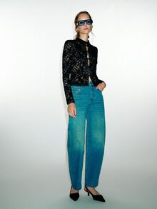 MOTF PREMIUM CHINESE STYLE LONG SLEEVE FITTED LACE STAND COLLAR TOP, AUTUMN/WINTER - Black - View 4