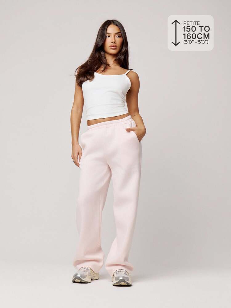 Musera Petite Pink Oversized Fleece Sweatpants Autumn Winter Back To School Daily Everyday - Pink - View 1