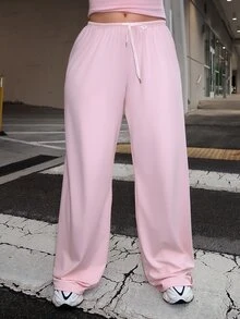 Dayanna Comas 女士柔软针织浅粉色休闲裤，春夏款 - 淺粉色 - 查看 4