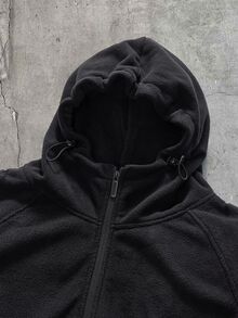 AXEPEAK 男士秋冬休閒百搭純色連帽保暖夾克 - 黑色 - 查看 4