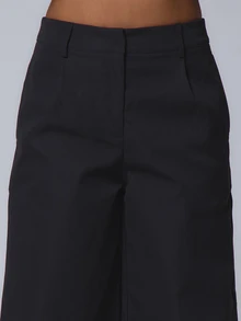 Musera Petite Wide Leg Tailored Trousers Summer Elegant Old Money Classy Vacation Boho Elegant Holiday Work Office Fall Autumn Everyday Party Spring Casual - Black - View 2