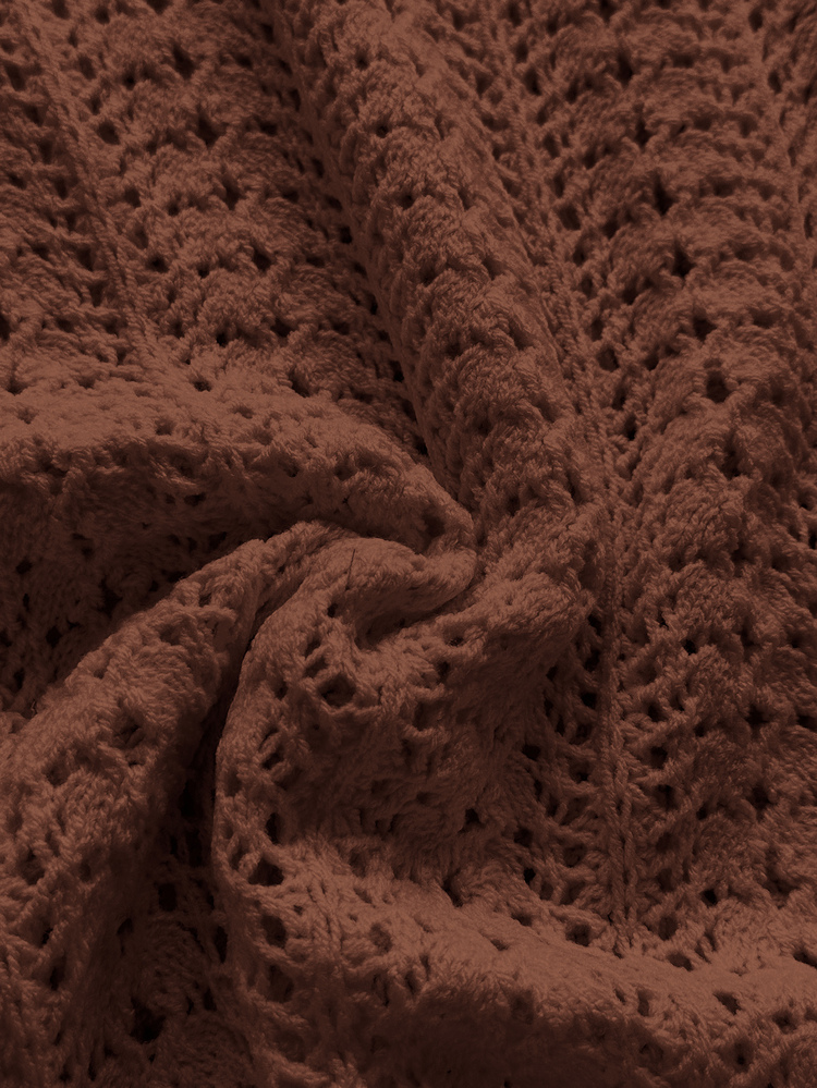 Soleia Women's Coffee Brown Knit Textured Ocean Shell Mini Dress, Boho Summer Vacation Holiday Outfit,Beach Party Date Night,No Chest Padding - Coffee Brown - View 6