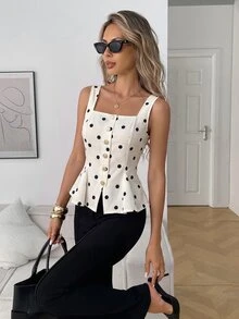 Elyressa Women's Polka Dot Casual Versatile Daily Wear Top - Apricot - View 7