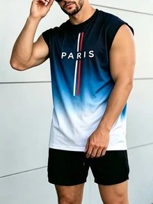 Gym Rark 反光線條極簡印花健身無袖背心 男款運動肌肉訓練跑步寬鬆版型T恤 健身房穿搭 運動風 - 彩色 - 查看 4