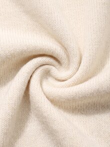SHEIN Veneréa Gaun Rajut Wanita Elegan Warna Polos dengan Kancing Depan, Musim Gugur/Dingin - Putih - View 7