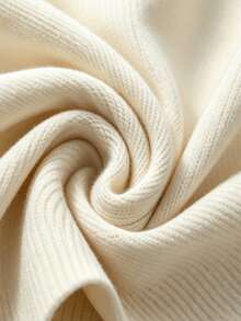 Balvessa Women's Solid Color High Neck Casual Daily Knit Dress - White - View 6