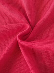 SHEIN Elladie kids 女童荷葉邊飾開襟衫，簡約時尚百搭針織披肩式開襟衫，秋冬款 - 玫紅色 - 查看 5