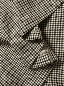 Vionelle Plus Size Woven Plaid Houndstooth Vintage Casual Loose Raglan Sleeve Long Sleeve Mid-Length Old Money Style Luxury Double-Breasted Coat - Multicolor - View 9