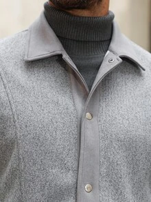Manfinity Homme Ins Hot Selling Men's Light Floral Grey & Gray Patchwork Overcoat Gift For Dad Boyfriend Husband Halloween Christmas New Year - Light Grey - View 3