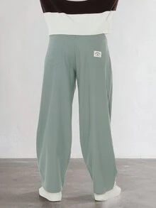 FORM&CHAOS Men's Autumn/Winter Green Vintage Diagonal Stripe Embroidered Long Pants - Green - View 7