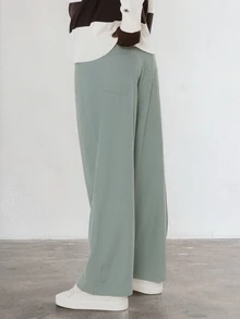 FORM&CHAOS Men's Autumn/Winter Green Vintage Diagonal Stripe Embroidered Long Pants - Green - View 2