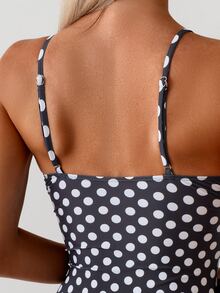 Oceva Women's Sexy One-Piece Random Leopard Print Deep V Spaghetti Strap Swimsuit - Black and White - View 7
