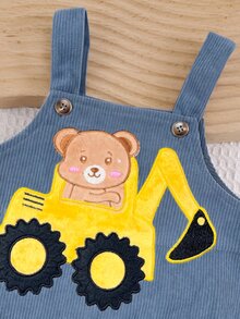 THE HAPPY LOOK Baby Boy Excavator Embroidery Casual Overalls,Autumn And Winter Clothing - Multicolor - View 8
