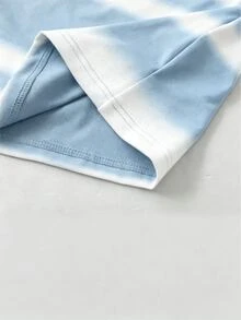 ROMWE MEN Street Life Kaos Lengan Panjang Bergaris Blok Warna Kasual Pria, Musim Gugur - Biru - View 5