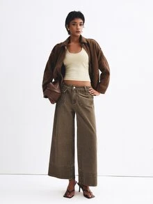 ATUI Studio Women's Button Casual Versatile Daily Denim Jeans - Brown - View 4