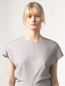 KÆRIA Hus Marel Bias Cut Midi Dress - Tercel Blend - Gray - Summer, Wedding Office Brunch, Party, Elegant Modest Chic Minimalist, French, Formal - Grey - View 5