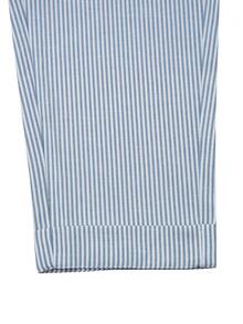 Manfinity Mode Men's Mature Modern Blue Striped Casual Suit Pants, Spring/Summer - Navy Blue - View 5