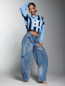 Denimoi Women's Casual Daily Denim Jeans With Pockets And Buttons - Medium Wash - View 4