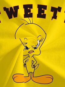 LOONEY TUNES X SHEIN Women's Letter Cartoon Print Casual Daily Short Sleeve T-Shirt - White - View 8