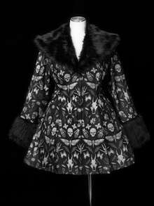 Sunspun Plus Size Women's Faux Fur Collar Sleeve Patchwork Cinched Waist Wool Blend Printed Jacket Winter - Multicolor - View 7