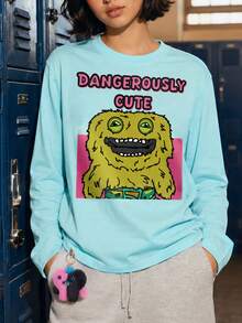 Fuggler | Fanslatte Character Graphic Teen Girls T-Shirt Long Sleeve Green - Green - View 1
