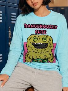Fuggler | Fanslatte Character Graphic Teen Girls T-Shirt Long Sleeve Green - Green - View 3