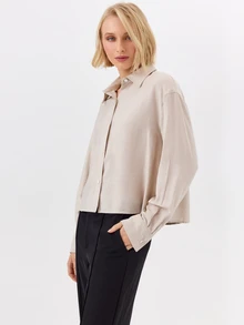 KÆRIA Hus Kemeja Lengan Panjang Berpotongan Kotak yang Rapi - Bahan Viscose yang Lembut - Beige - Minimalis untuk Bisnis, Kasual, Elegan, Kerja, Formal, Dasar, Sekolah, Kantor, Musim Gugur - Putih - View 8