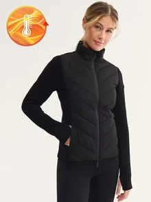 SHEIN Abrigo acolchado de invierno para niña preadolescente, color liso, con cremallera, estilo casual holgado, lindo y versátil, negro, para escuela y club - Negro - Ver 6