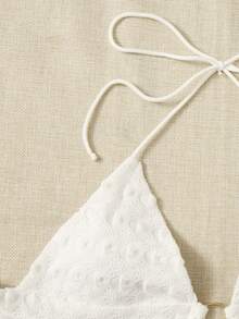 SHEIN ICON Ring Linked Tie Backless Halter Top & Skirt - White - View 7