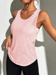 Sovereign Charm Sovereign Charm 罗纹针织运动背心workout Tank Top - 粉色 - 查看 3